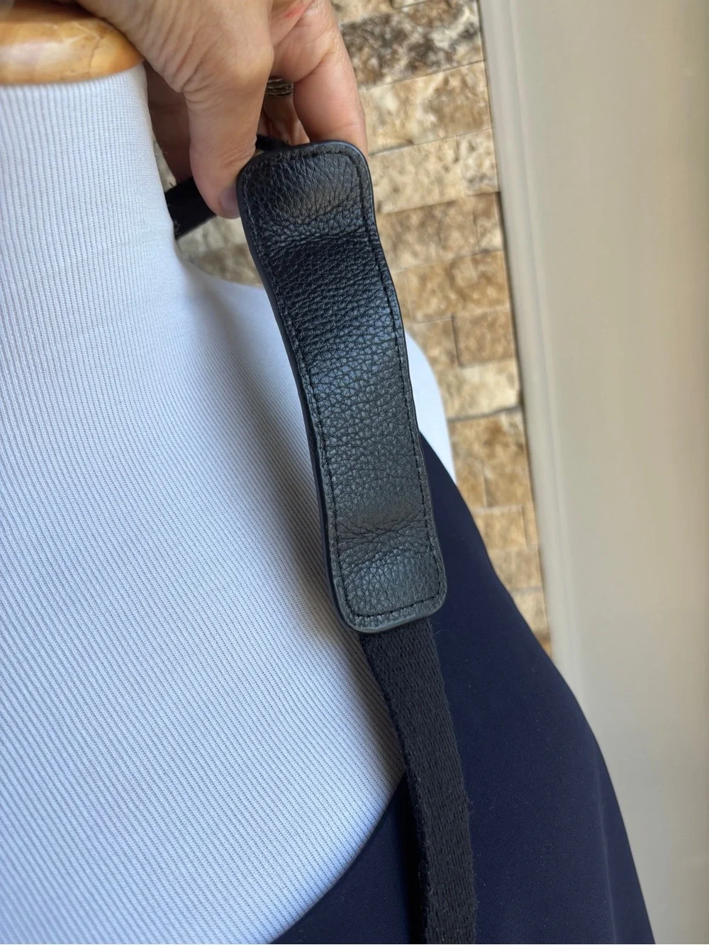 The Sak Black Leather Pebbled Crossbody with Gold Accents